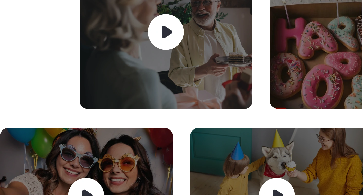 Videos de una celebración de cumpleaños